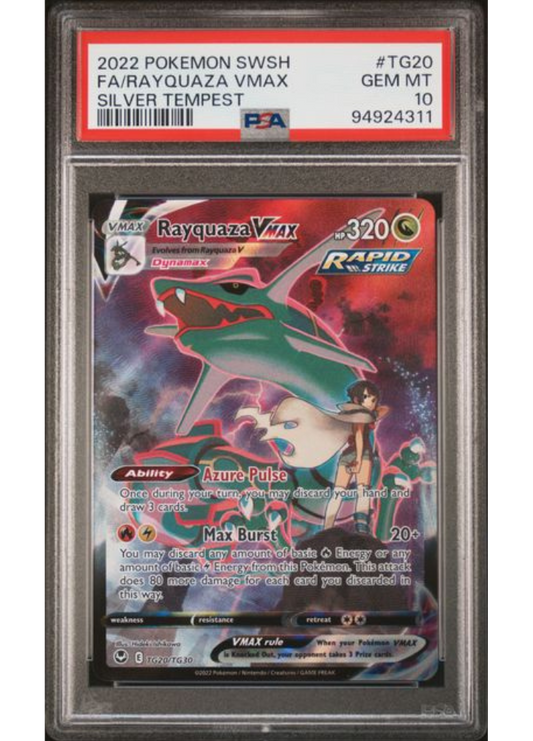FA/Rayquaza VMAX #TG20 - 2022 Pokemon SWSH Silver Tempest - PSA Gem Mint 10