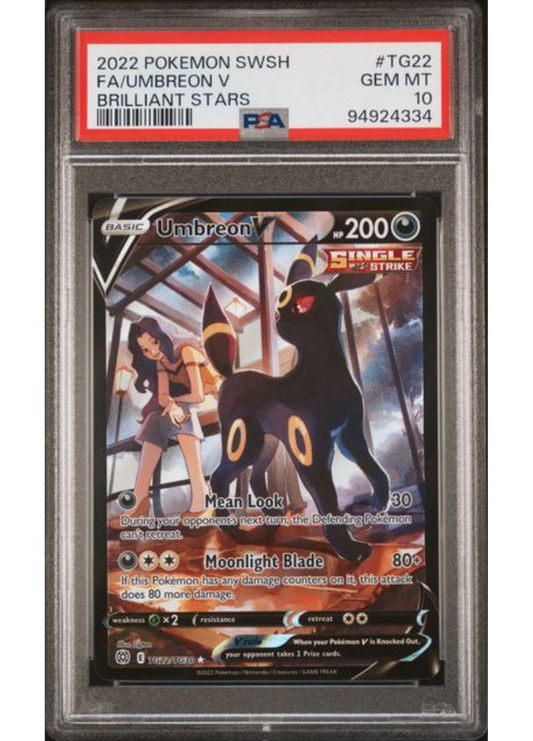 FA/Umbreon V #TG22 - 2022 Pokemon SWSH Brilliant Stars - PSA Gem Mint 10