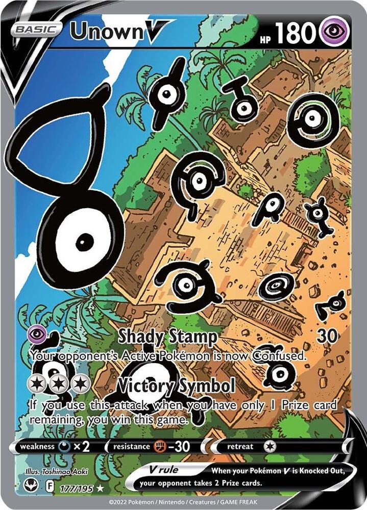 Unown V (Alternate Full Art) - 177/195 - SWSH12: Silver Tempest